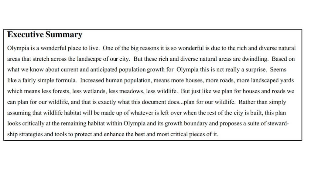 Habitat Exec. Summary